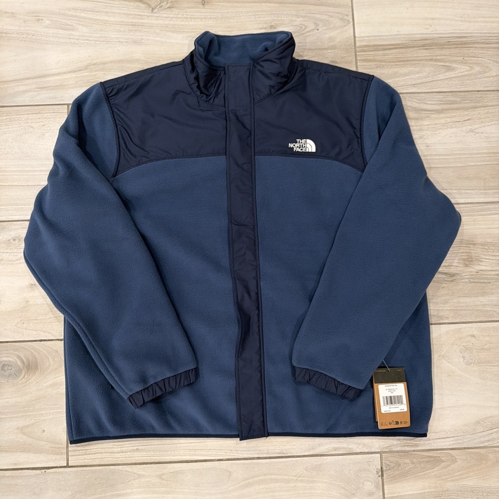 The North Face Mens XXL XXLarge Tundra Full Zip Fleece Jacket Shady Blue New Nwt